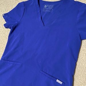 Figs Blue Scrub Top